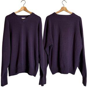 Vintage Pendleton 100% Wool V-Neck Sweater Pullover Men's XL Purple Preppy Comfy
